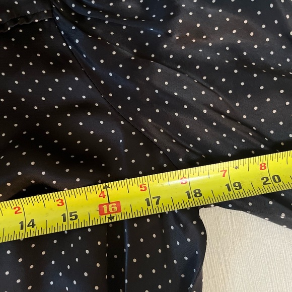 Ganni Long Sleeved Blouse - Women's Medium Black White - Polka Dot Satin - Picture 10 of 14